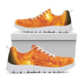 Flaming Sun Print White Running Shoes