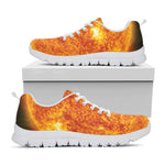 Flaming Sun Print White Sneakers