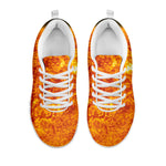 Flaming Sun Print White Sneakers