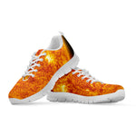 Flaming Sun Print White Sneakers