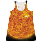 Flaming Sun Print Women's Racerback Tank Top