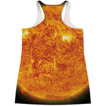 Flaming Sun Print Women's Racerback Tank Top