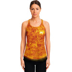 Flaming Sun Print Women's Racerback Tank Top