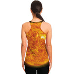 Flaming Sun Print Women's Racerback Tank Top