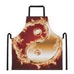 Flaming Yin Yang Print Apron