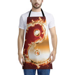 Flaming Yin Yang Print Apron