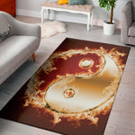 Flaming Yin Yang Print Area Rug