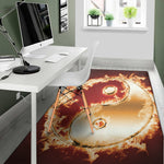 Flaming Yin Yang Print Area Rug