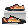 Flaming Yin Yang Print Black Low Top Sneakers