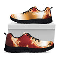 Flaming Yin Yang Print Black Running Shoes