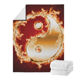 Flaming Yin Yang Print Blanket