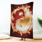 Flaming Yin Yang Print Blanket