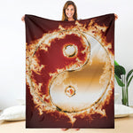 Flaming Yin Yang Print Blanket