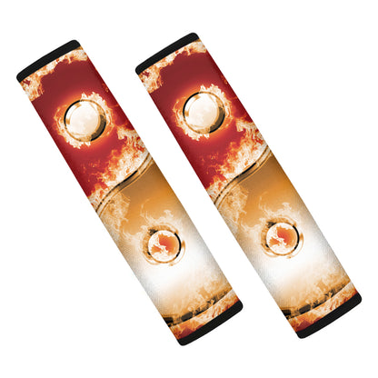 Flaming Yin Yang Print Car Seat Belt Covers