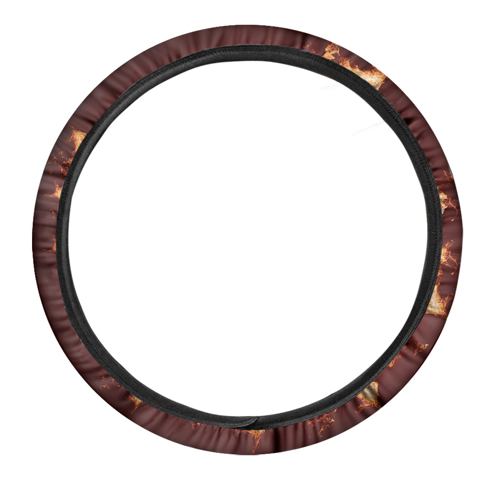 Flaming Yin Yang Print Car Steering Wheel Cover