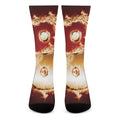 Flaming Yin Yang Print Crew Socks