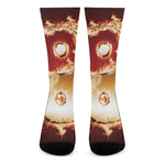 Flaming Yin Yang Print Crew Socks