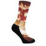 Flaming Yin Yang Print Crew Socks
