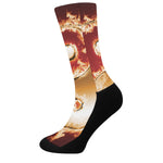 Flaming Yin Yang Print Crew Socks