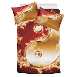 Flaming Yin Yang Print Duvet Cover Bedding Set