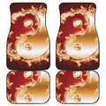 Flaming Yin Yang Print Front and Back Car Floor Mats