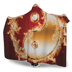 Flaming Yin Yang Print Hooded Blanket