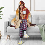 Flaming Yin Yang Print Hooded Blanket