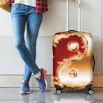Flaming Yin Yang Print Luggage Cover