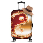 Flaming Yin Yang Print Luggage Cover