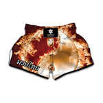 Flaming Yin Yang Print Muay Thai Boxing Shorts