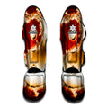 Flaming Yin Yang Print Muay Thai Shin Guards