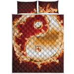 Flaming Yin Yang Print Quilt Bed Set