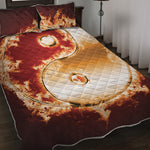 Flaming Yin Yang Print Quilt Bed Set