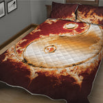 Flaming Yin Yang Print Quilt Bed Set