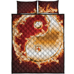 Flaming Yin Yang Print Quilt Bed Set