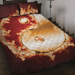 Flaming Yin Yang Print Quilt Bed Set