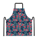 Flamingo And Hawaiian Floral Print Apron