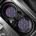 Flamingo And Hawaiian Floral Print Car Coasters