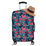 Flamingo And Hawaiian Floral Print Luggage Cover
