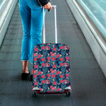 Flamingo And Hawaiian Floral Print Luggage Cover