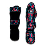 Flamingo And Hawaiian Floral Print Muay Thai Shin Guard
