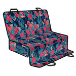 Flamingo And Hawaiian Floral Print Pet Car Back Seat Cover