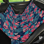 Flamingo And Hawaiian Floral Print Pet Car Back Seat Cover