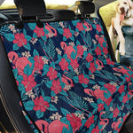 Flamingo And Hawaiian Floral Print Pet Car Back Seat Cover