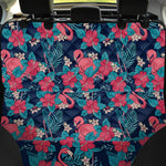 Flamingo And Hawaiian Floral Print Pet Car Back Seat Cover