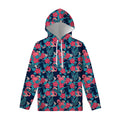 Flamingo And Hawaiian Floral Print Pullover Hoodie