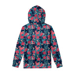 Flamingo And Hawaiian Floral Print Pullover Hoodie