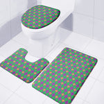 Fleur-De-Lis Mardi Gras Pattern Print 3 Piece Bath Mat Set