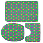Fleur-De-Lis Mardi Gras Pattern Print 3 Piece Bath Mat Set