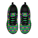 Fleur-De-Lis Mardi Gras Pattern Print Black Sneakers